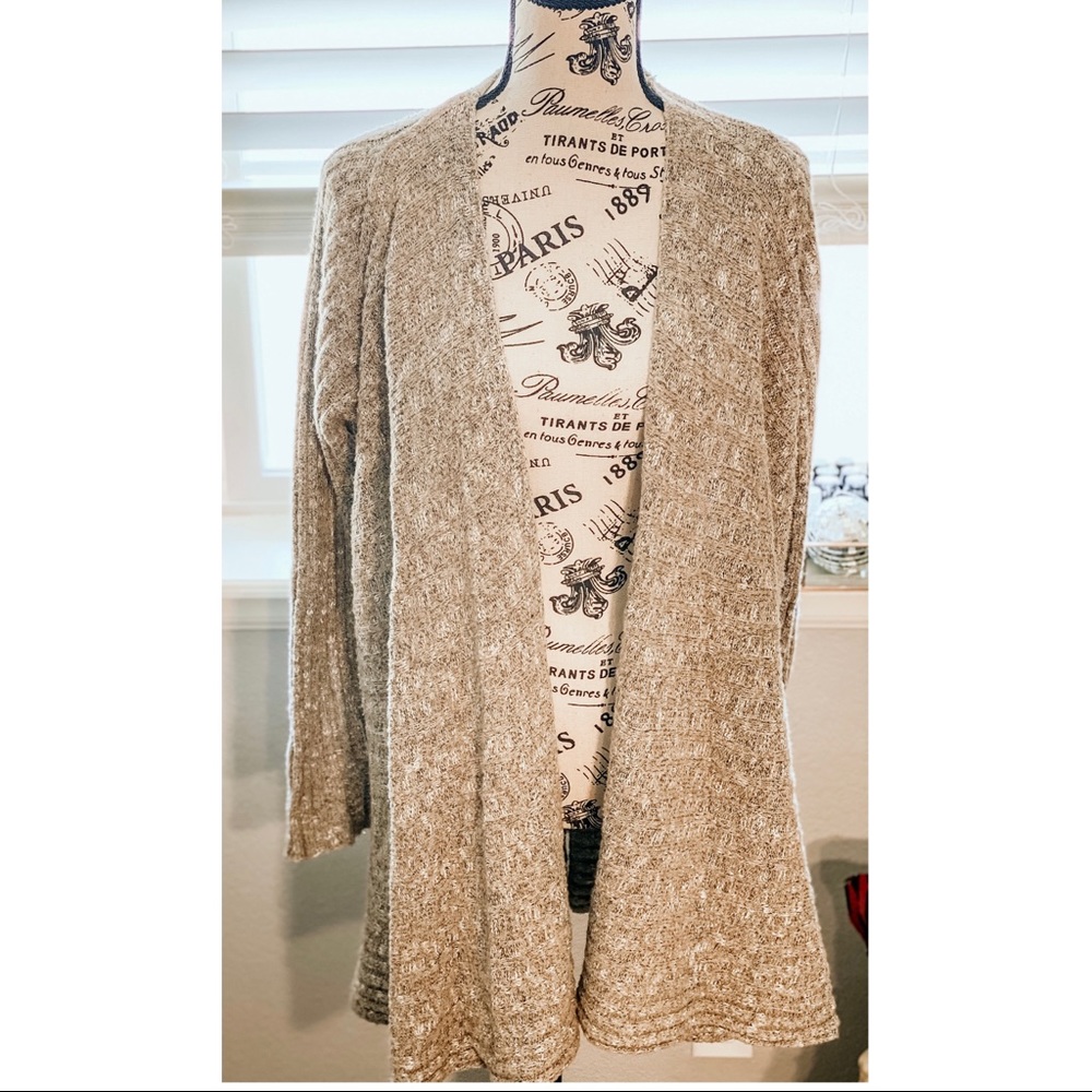 Free People Beige Open Draped Knit Sweater - size Small
